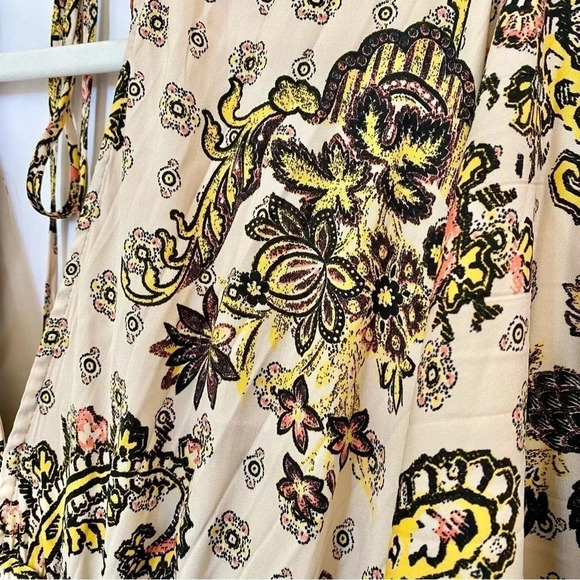 New Free People Arzel Mini Dress Long Sleeve Printed Tunic in Tea Combo XS - Picture 10 of 16